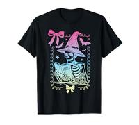 Lazo coqueto Esqueleto Libro de Hechizos Bruja Pastel Chicas Camiseta