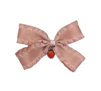 Lazo de cinta elegante con clip lateral de fresa, clip para el pelo, lazo de hada dulce para niñas, lazo con volantes y balletcore