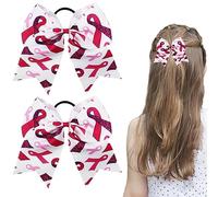 Lazo de concienciación sobre el cáncer de mama - 2 lazos elásticos rosa para animar - Accesorios de sensibilización para mujeres adolescentes, organización benéfica pública para Lambo