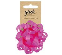 Lazo de confeti rosa fuerte, lazo rosa intenso para envolver regalos, arco de confeti rosa intenso para artes y manualidades