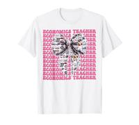 Lazo de Coqueta para Profesor de economía y niña, Cinta Rosa Camiseta