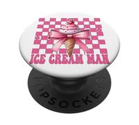 Lazo de Coqueta Rosa con Forma de Cono de Ice Cream Man PopSockets PopGrip Adhesivo