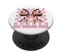 Lazo de Coqueta Rosa con Forma de Cono de Ice Cream Man PopSockets PopGrip Adhesivo