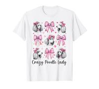 Lazo de Coqueta Rosa Crazy Poodle para Mujer, Perro, niña, mamá Camiseta