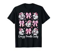 Lazo de Coqueta Rosa Crazy Poodle para Mujer, Perro, niña, mamá Camiseta