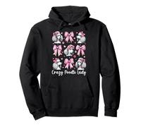 Lazo de Coqueta Rosa Crazy Poodle para Mujer, Perro, niña, mamá Sudadera con Capucha