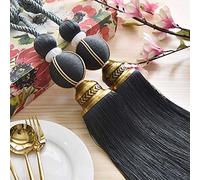 Lazo De Cortina Estilo Europeo Correas De Cortina Cortinas Bola Colgante Cuerda Atada Cortinas Hebilla Borla Una Sola Bola Varilla Romana Decoración Colgante-Gris / 2/769 /609 ( Color : Gray Blue/2 )