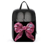 Lazo de cristal de diamante de tinta con cinta para zapatos para viajes, uso diario, bolsa de almacenamiento antipolvo para zapatos de golf