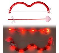Lazo de Cupido, arco de Cupido y flecha, disfraz iluminado con cintas suaves de corazón, decoraciones para el día de San Valentín para eventos temáticos de amor, fiestas navideñas, 14, 6 pulgadas, Cup