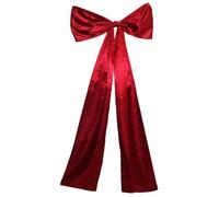 Lazo de encaje para árbol de Navidad, 119,4 cm de largo, decoración de tela, lazo festivo de cinta de raso rojo de alta calidad que embellece la decoración de Navidad, Acción de Gracias y vacaciones