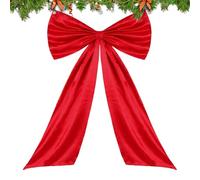 Lazo de Navidad - Decoración de interior de satén con corbata - Gran lazo de gran tamaño para decoraciones de árbol de Navidad o con pancarta larga | Para aniversario de otoño, boda, exterior, int