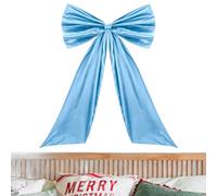 Lazo de Navidad gigante de satén para decoración de interiores con corbata, pancarta de Navidad de gran tamaño, decoración de pared de puerta exterior de boda, porche, abrigo de salón | Decoraciones