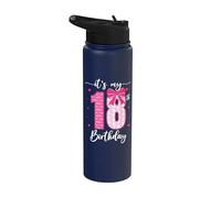 Lazo divertido para fiesta de cumpleaños de 18 años con texto en inglés "It's My 18th Birthday" Stainless Steel Insulated Water Bottle