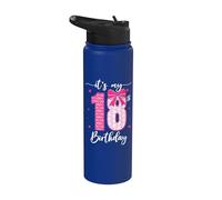 Lazo divertido para fiesta de cumpleaños de 18 años con texto en inglés "It's My 18th Birthday" Stainless Steel Insulated Water Bottle