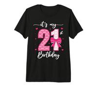 Lazo Divertido para Fiesta de cumpleaños de 21 años con Texto en inglés It's My 21st Birthday Camiseta Premium