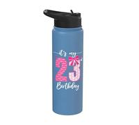 Lazo divertido para fiesta de cumpleaños de 23 años con texto en inglés "It's My 23rd Birthday" Stainless Steel Insulated Water Bottle