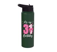 Lazo divertido para fiesta de cumpleaños de 31 años con texto en inglés "It's My 31st Birthday" Stainless Steel Insulated Water Bottle