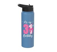 Lazo divertido para fiesta de cumpleaños de 31 años con texto en inglés "It's My 31st Birthday" Stainless Steel Insulated Water Bottle