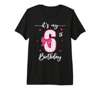 Lazo Divertido para Fiesta de cumpleaños de 6 años con Texto en inglés It's My 6th Birthday Camiseta Premium