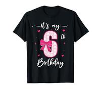 Lazo Divertido para Fiesta de cumpleaños de 6 años con Texto en inglés It's My 6th Birthday Camiseta