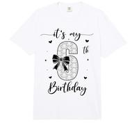Lazo Divertido para Fiesta de cumpleaños de 6 años con Texto en inglés It's My 6th Birthday Comfort Colors Adult Heavyweight T-Shirt