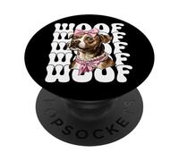 Lazo en Forma de Coqueta Woof Staffordshire Bull Terrier para Perro y niña, Color Rosa PopSockets PopGrip Adhesivo