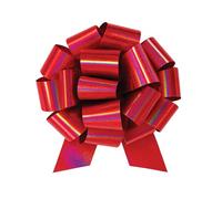 Lazo extragrande de 30,5 cm holográfico rojo con purpurina - Haz una declaración con un lazo grande para regalo - Lazo de regalo grande perfecto para bicicletas, electrodomésticos, duchas,