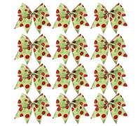 Lazo grande con guirnalda de Navidad, lazo de Navidad para guirnalda | Lazo de Navidad grande con guirnalda de 12 piezas | Adornos navideños hechos a mano con lunares brillantes | Adornos rústicos