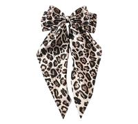 Lazo grande para el pelo, diseño de leopardo, moño grande con lazo para el pelo, cinta para el pelo de cola larga, pinzas para el pelo para mujeres, niñas, novias, madres