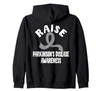Lazo gris plateado de concientización sobre la enfermedad de Parkinson Sudadera con Capucha