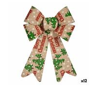 Lazo merry christmas adorno navideño multicolor pvc 16 x 24 x 4 cm (12 unidades) 24 cm