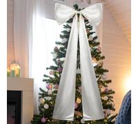 Lazo navideño Gigante, 50 x 117 cm, Lazos Grandes con Cintas largas, Adorno navideño Vintage para el hogar, Bodas, cumpleaños, Fiestas y Celebraciones