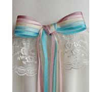 Lazo para bautizo, ROSETT hecho a mano con brillante de colores de Grace de Suecia pastel rainbow colors