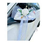 Lazo Para Coche De Boda Espejo retrovisor for coche de boda rústico multiusos, manija puerta, flores, decoración recién casado, silla for pasillo, flor, 6 uds(Color1)