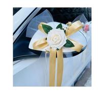 Lazo Para Coche De Boda Espejo retrovisor for coche de boda rústico multiusos, manija puerta, flores, decoración recién casado, silla for pasillo, flor, 6 uds(Color2)