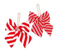 Lazo para decoración de árbol de Navidad: diseño de terciopelo rojo de 9 x 8,3 pulgadas, cinta de regalo grande, elegante decoración navideña, para interiores y exteriores, accesorio para festi