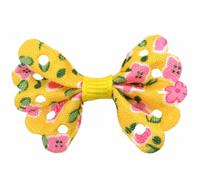 Lazo para el pelo de perros amarillo con estampado floral de GogiPet