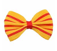 Lazo para el pelo de perros amarillo con rayas rojas "Amadeo"
