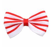 Lazo para el pelo de perros blanco con rayas rojas "Amadeo"