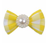 Lazo para el pelo de perros con cuadros amarillos mod. Macarena de GogiPet