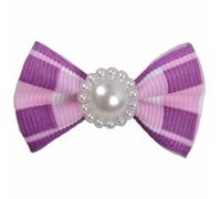 Lazo para el pelo de perros con cuadros lilas mod. Macarena de GogiPet