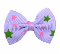 Lazo para el pelo de perros lila con estrellas de colores de GogiPet