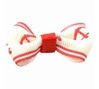 Lazo para el pelo de perros marinero blanco con anclas rojas de GogiPet