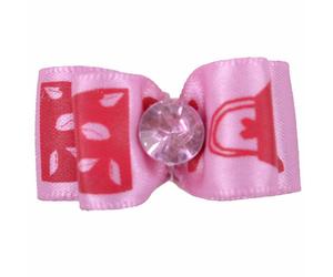 Lazo para el pelo de perros Pink Lilly "Lady Dia" con piedra brillante