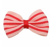Lazo para el pelo de perros rosa con rayas rojas "Amadeo"