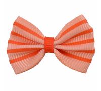 Lazo para el pelo de perros salmón con rayas naranjas "Amadeo"