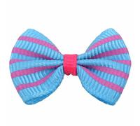 Lazo para el pelo de perros turquesa con rayas fucsias "Amadeo"