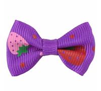 Lazo para el pelo de perros violeta con fresas de GogiPet