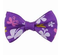 Lazo para el pelo de perros violeta con mariposas de GogiPet