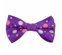 Lazo para el pelo de perros violeta con puntos de colores de GogiPet